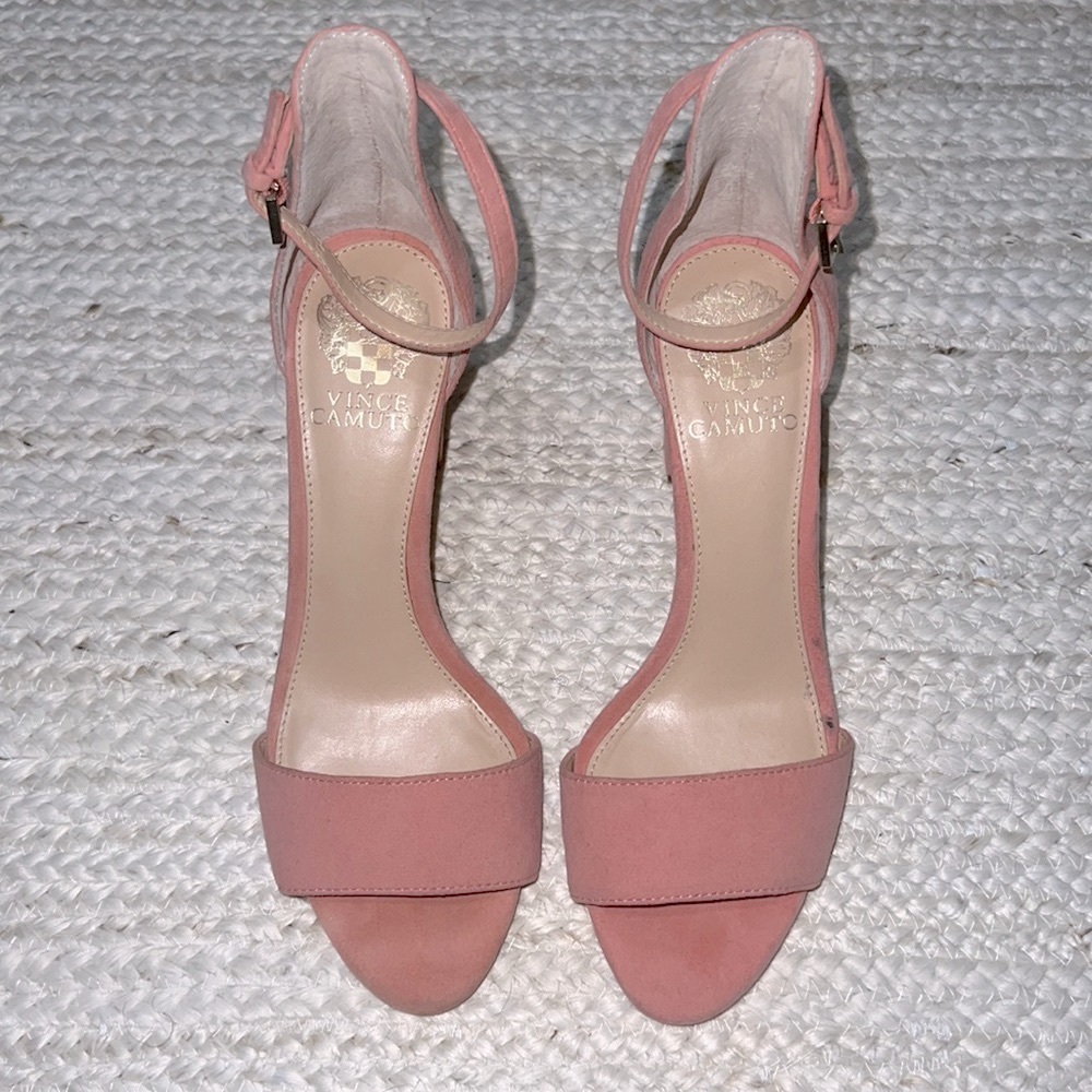 Light pink suede Vince Camuto heels